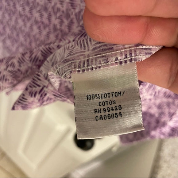 Bugatchi Men’s Purple Geometric Print Button Front Shirt XL - Picture 6 of 7
